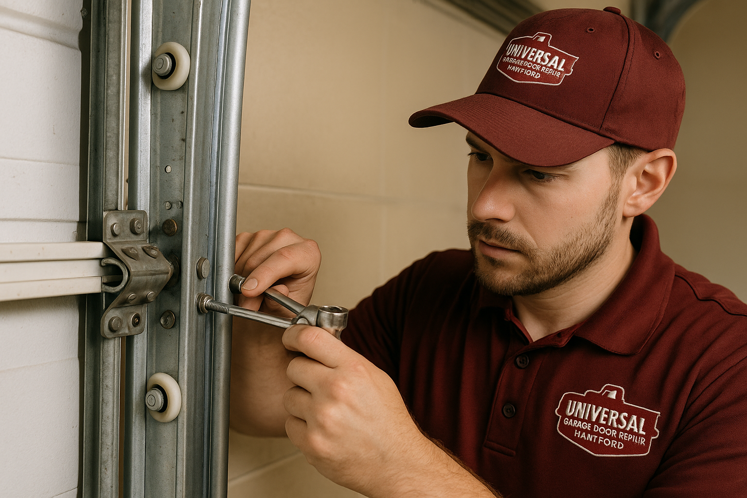 Garage Door Track Repair in Hartford